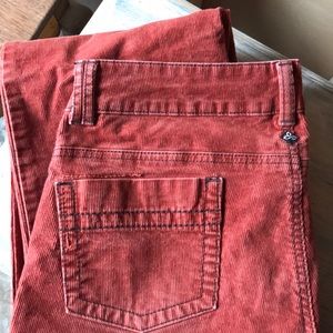 Prana Rust Corduroy Pants size 8.